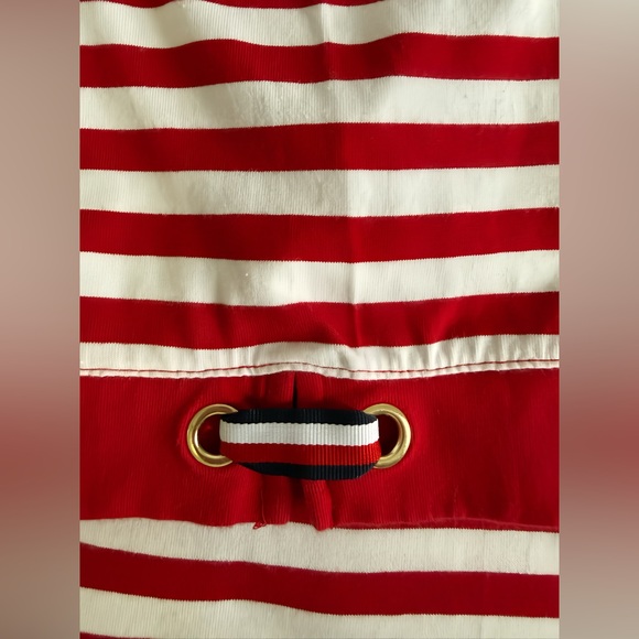 Tommy Hilfiger Heritage Stripe T Shirt Dress M Red White Grommet Nautical - Picture 9 of 11